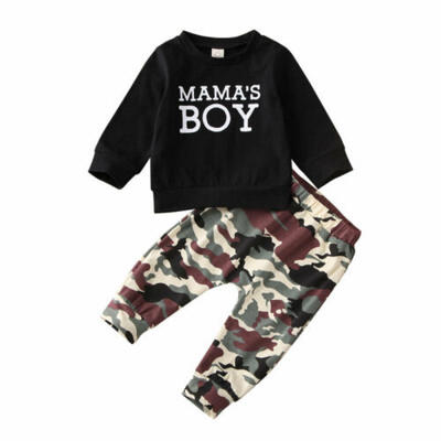 

US 2Pcs Newborn Infant Baby Boy Clothes Camouflage T-shirt TopsPants Outfit Set