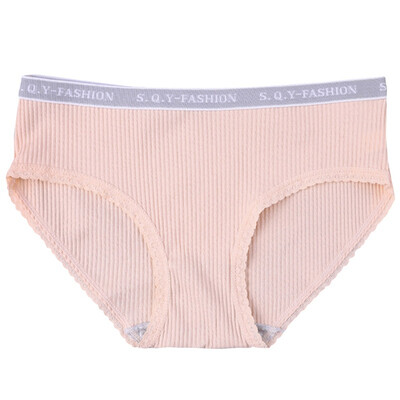 

panties Women Sexy Solid Color Vertical Thread Cotton Exquisite Soft Cotton Low Waist Briefs Sweet Modern High Stretch Panties