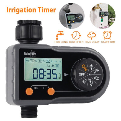 

Automatic Electronic Water Timer Garden Irrigation Controller LCD Screen Outdoor Greenhouse Smart Sprinkler Watering Device Tool