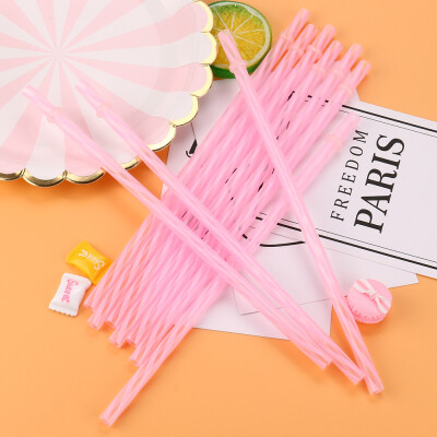 

Gobestart Colorful Reusable Hard Plastic Stripe Drinking Straws Party Decoration