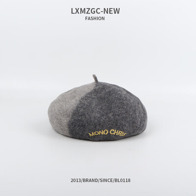 

Hat Lady new color matching Korean Beret embroidery pumpkin hat Japanese retro painter hat manufacturer wholesale