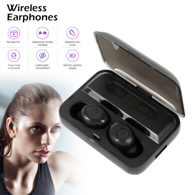 

Bluetooth 50 TWS Digital Display Earphones Mini Earbuds with 2000mAh LED Display Chagring Box for IOS Andriod Phone