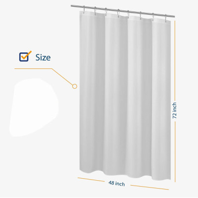 

〖Follure〗Fabric Shower Curtain 72x48 Mildew Resistant Washable Water Repellent Spa Bath