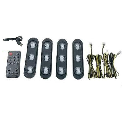 

4Pcs Car Atmosphere Lamp Remote Control RGB LED Strip Lights Auto Interior Decoration Music Rhythm 5050 Lighting Device