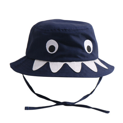 

Summer Kids Boys Girls Cap Cartoon Shark Pattern Bucket Hats Caps Reversible Sun Headwear Sun Headwear Fashion Beach Cap