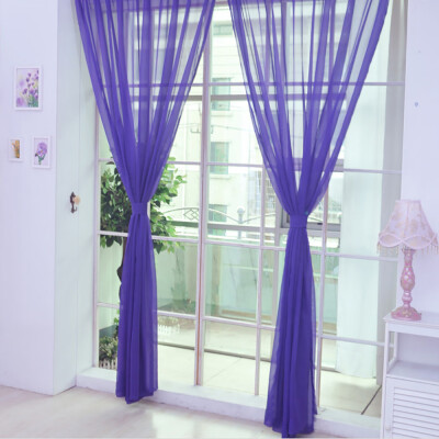 

Siaonvr 1 PCS Pure Color Tulle Door Window Curtain Drape Panel Sheer Scarf Valances