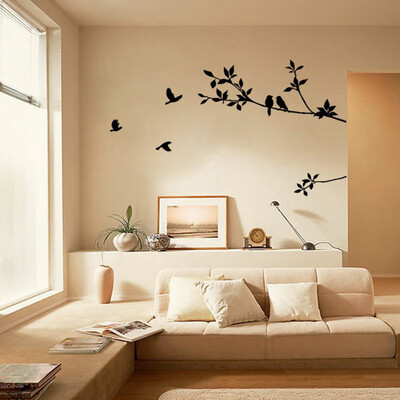 

Gobestart Tree Branch Black Bird Art Wall Stickers Removable Vinyl Decal Home BK
