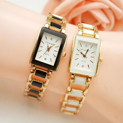 

Fashionable Business Rectangular Skeleton Women Watch Simple Bracelet Watch Wristwatch for Lady Students Teen Girl