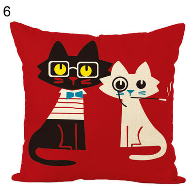 

Cute Cat Printed Soft Throw Pillow Case Cushion Cover Sofa Bed Car Home Decor