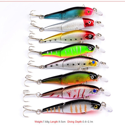 

92 cm 8 color 75g Fishing Tackle Fishing Lures Minnow 8 pcs lot 6 Hook Bait Soft Hook