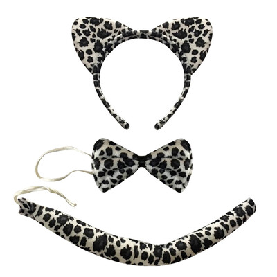 

Tailored Perform Prop Animal Set Zoo Headband Ears Bow Tail Fancy Dress for Kids