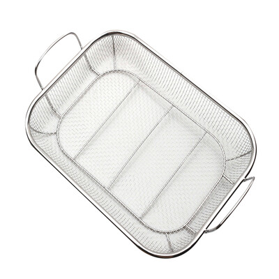 

Stainless Steel Barbecue Mesh Basket Vegetable Fruit Drain Basket Multipurpose Storage Case Food Tray