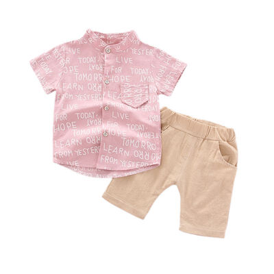 

Summer Children clothing Baby Boys clothes Casual Short Sleeve Letters Print T-shirt TopsShorts Costume Set