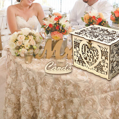 

Gobestart Wedding Card Box with Lock DIY Money Wooden Gift Boxes For Birthday Party