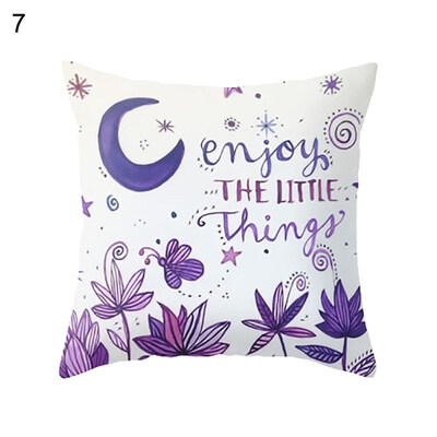 

Purple Style Tree Letters Printed Pillow Case Cushion Cover Home Sofa Car Decor