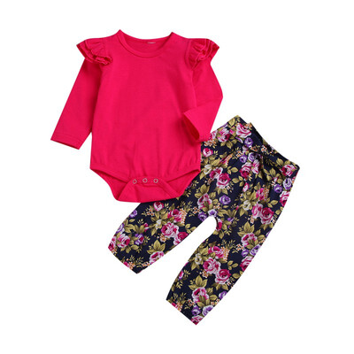 

Infant Newborn Baby Girls Clothing Set Long Sleeve Tops RomperPants Outfits Clothes Set Cotton Suit Spring Fashion Sets