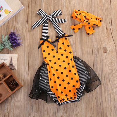 

2Pcs Infant Newborn Baby Girls Romper Dress Jumpsuit Bodysuit Clothes Outfit Set