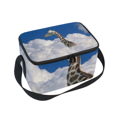 

ALAZA Lunch Box Insulated Lunch Bag Large Cooler Giraffe Above Clouds Tote Bag