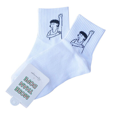 

Women&Men Socks Funny Cactus Cat Letter Pattern Lovers Sox Harajuku Casual Socks Fashion Couples Socks