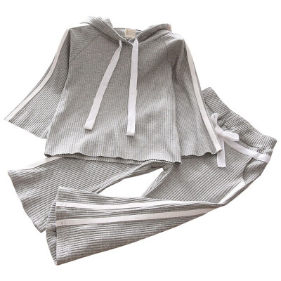 

Baby Clothes Set Spring Autumn Baby Clothes Set Girl Cotton Material Girl Long Sleeve Hooded Top Casual Flare Pants