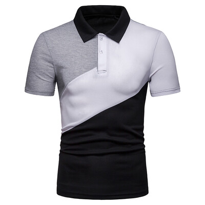 

Toponeto Fashion Mens Casual Mixing Colour Slim Fit Short Sleeve Sports Shirt Top Blouse
