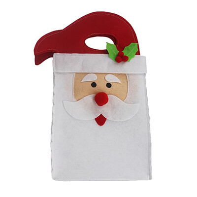 

Christmas Tote Gift Bags Featuring Santa Claus And Snowman For Present And Candy Bags