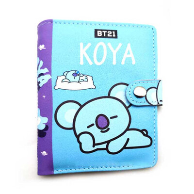 

Snap Button Wallet PU Wallet Cosmetic Bag Two Fold Storage Bag Handbag Coin Bag Cartoon Image Gift