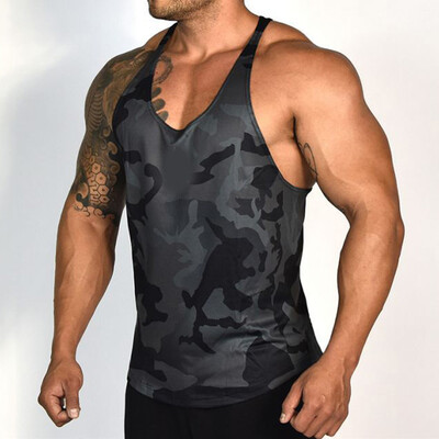 

Men Multicolor Army Camouflage T-shirt Muscle Gym Bodybuilding Tank Top Vest