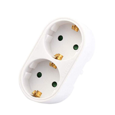 

1 To 2 Socket Multiple 16A EU Plug Power Socket Distribution Adapter German Standard Fire Retardant Power Converter Connector