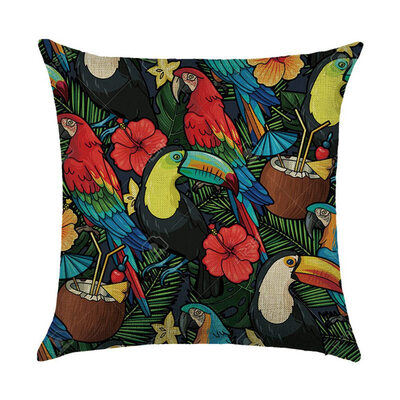 

Colorful Pillow Case Cushion Cover Sofa Bed Car Tree Birds Home Decor 18X18"