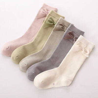 

Baby Children Girls Toddler Bow Socks Soft Cotton Knee High Hosiery Tights Leg