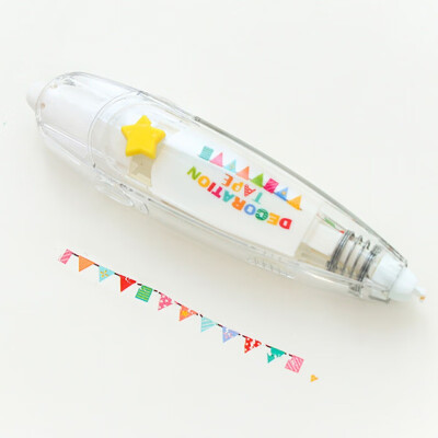 

Flag Star Press Type Decorative Correction Tape Diary Stationery School Supply Party Decoration 4 Designs