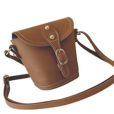 

Vintage Faux Leather Solid Color Buckle Women Mini Shoulder Pouch Messenger Bag