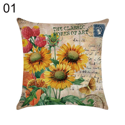 

Sunflower Double-sided Digital Printing Pillow Case Cushion Cover Office Decor