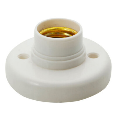 

〖Follure〗New E27 BU Round Plastic Base Screw Light Bulb Lamp Socket Holder White AC