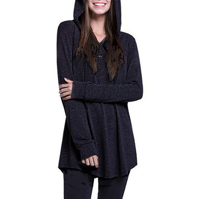 

Sweater Hoodie Womens Fashion New With Drawstring Loose Long Sleeves Thin V-Neck Temperament Warm And Comfortable Wild