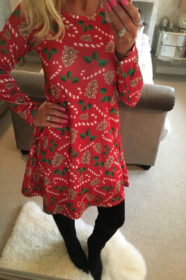 

Womens Christmas Jumper Dress Santa Snowman Long Sleeves Ladies Mini Dress New