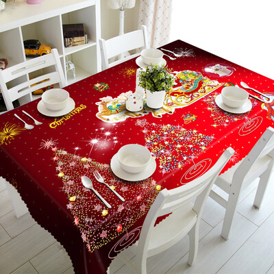 

Tailored Merry Christmas Rectangular Printed Fabric Party Picnic Tablecloth 50130cm