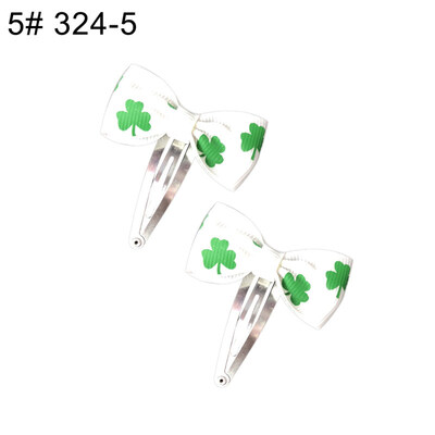 

12Pcs Lovely Saint Patricks Day Shamrock Girls Hair Clip Bow Hairpin Headwear