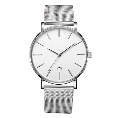 

〖Follure〗Fashion Simple Simple Casual Calendar Business Net With Strap Mens Watch