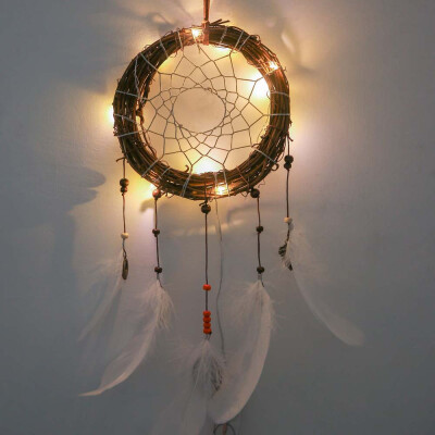 

Siaonvr LED Dream Catcher Cloud Feather Dreamcatcher Girl Birthday Gift Baby Room Decor