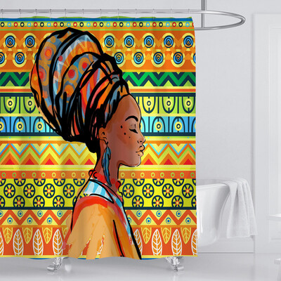 

Gobestart New Waterproof Shower Curtain with 12 Hooks 3D Printed Bathroom Polyester