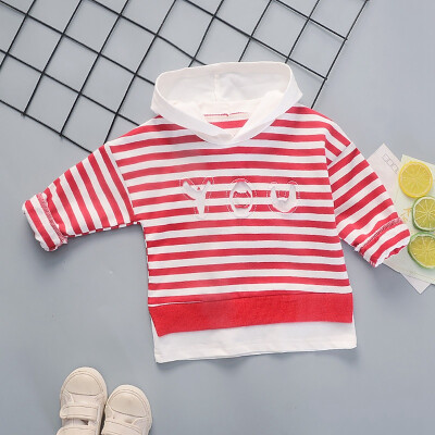 

Autumn Baby Girl Stripe Pattern Long Sleeve Hoodie Sweatshirt Casual Toddler Outerwear