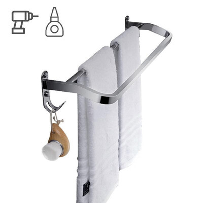 

Towel Rack for Bathroom Towel Bar with Shelf Shower Towel Holder Wall Mounted Stainless Steel Hotel Style