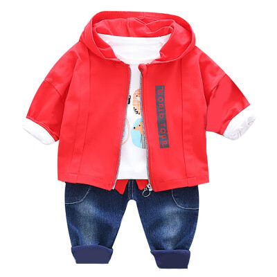 

Autumn Baby Boy Girl Cute Long Sleeve Cartoon Print T-shirt Hoodie Letters Sweatshirt Denim Trousers Casual Outfits