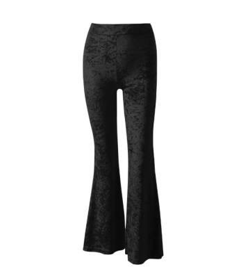 

Womens Velvet High Waist Wide Leg Bell Bottom Flare Pants Palazzo Trousers