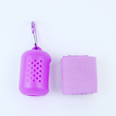 

Foldable Travel Towel Mini Portable Hiking Camping Dry Quickly With Silicone Case Outdoor Tool Sports Face Hand Towel