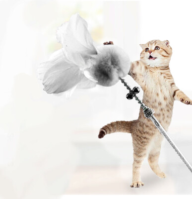 

Gobestart Kitten Cat Toy Interactive Toy Soft Feather And Bell Beading Cat Toy