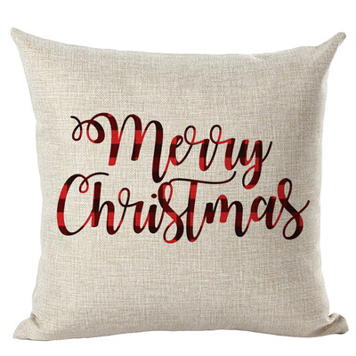 

Siaonvr Merry Christmas Pillow Cases Linen Sofa Cushion Cover Home Decor Pillow Core