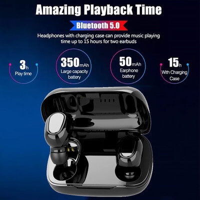 

Headset willstar L21TWS wireless Bluetooth headset 50 stereo binaural call earbuds black